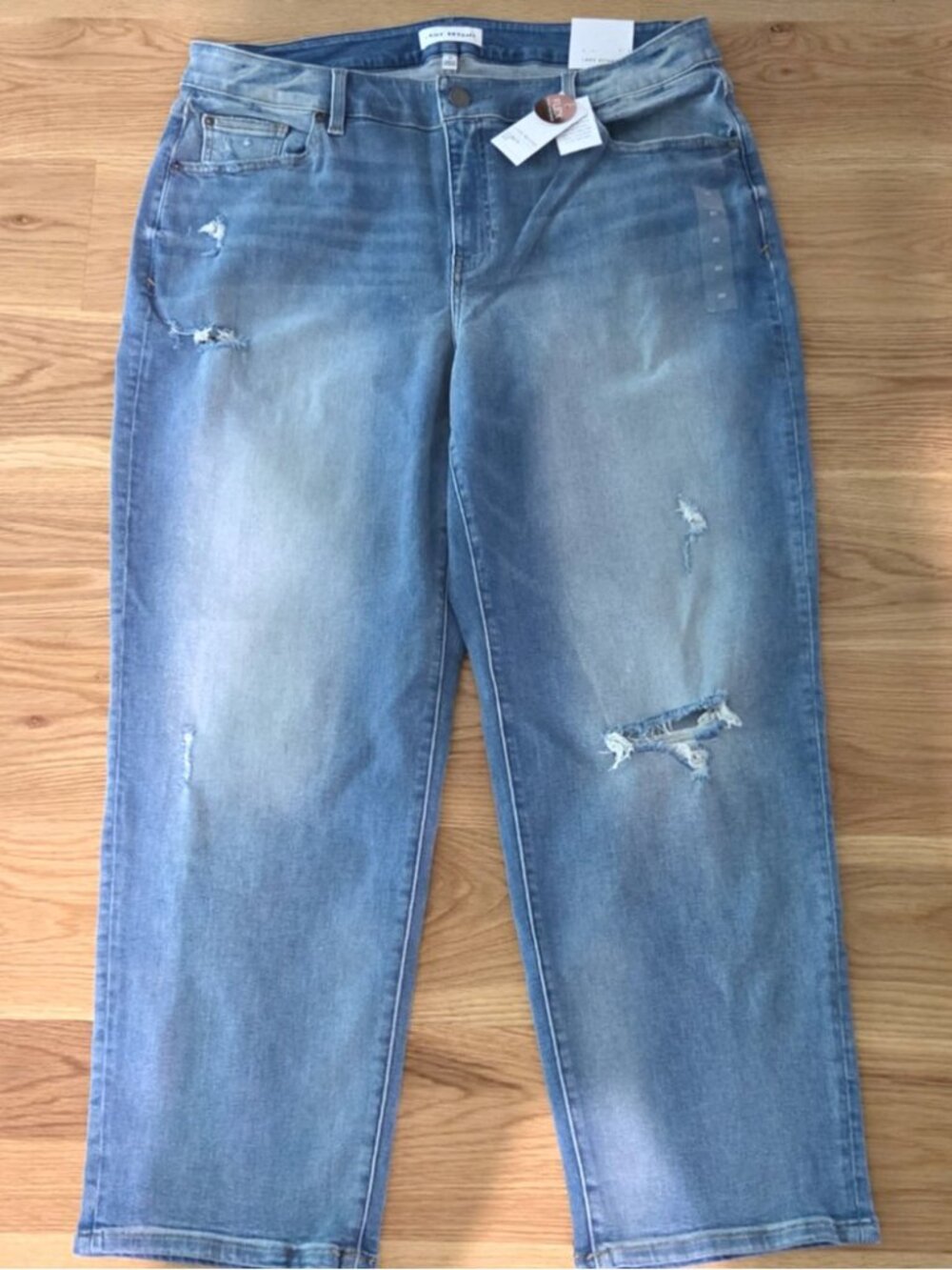 Lane Bryant Curvy Fit Girlfriend Distressed Jean Ripped Flex Sz 20 NWT